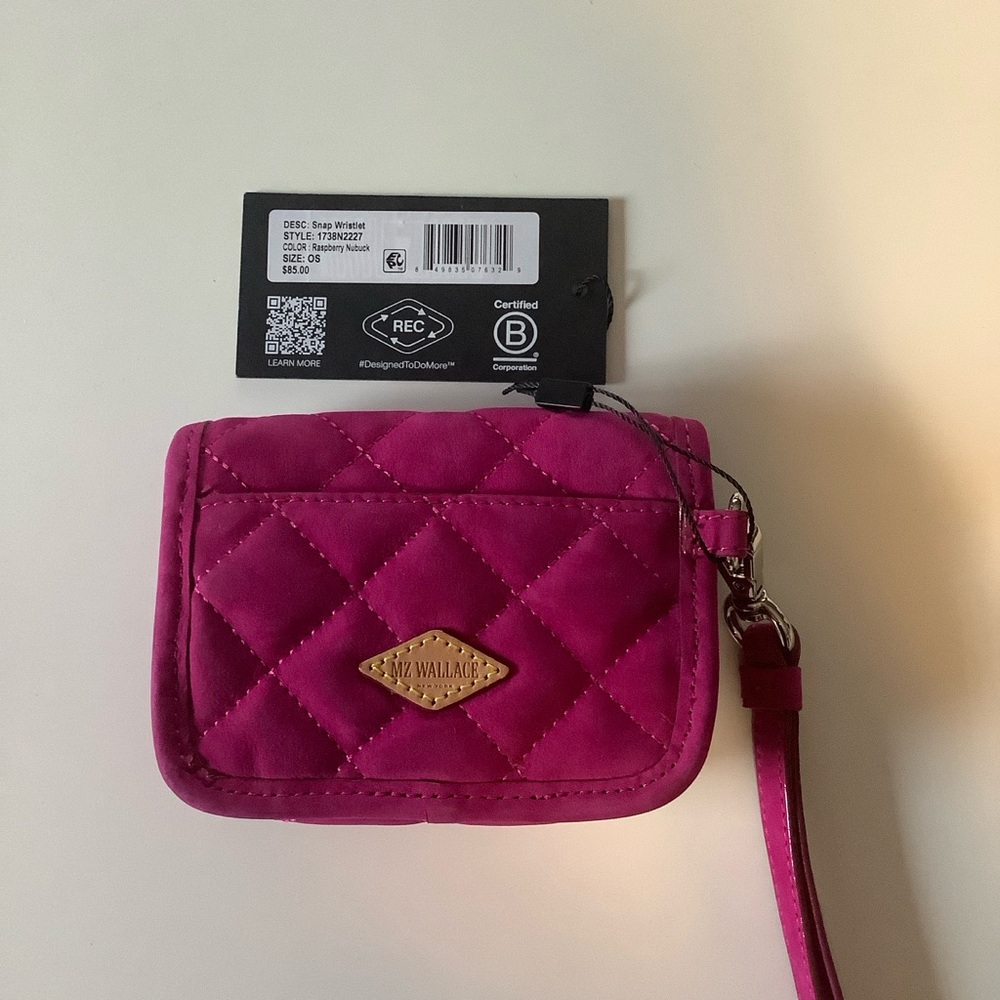 MZ Wallace Fuchsia Quilted Wristlet almost new. Please read description - Picture 2 of 5